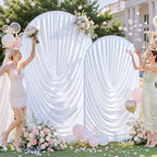 7.2FT & 6FT Draped Arch Covers, White Elegant Wedding Arch Backdrop Cover in 7.2FT & 6FT in White, alternate view 2