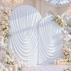 7.2FT & 6FT Draped Arch Covers, White Elegant Wedding Arch Backdrop Cover in 7.2FT & 6FT in White, alternate view 3