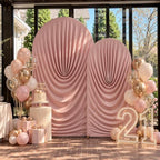 7.2FT & 6FT Dusty Pink Draped Arch Cover, Ruched Ripple Arch Backdrop Cover in 6+7.2FT in Dusty Pink, alternate view 2