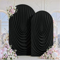 7.2FT & 6FT Elegant Arch Backdrop Cover, Black Draped Arch Covers Stretchy Backdrop for Wedding, Birthday Party