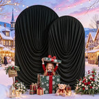 7.2FT & 6FT Elegant Arch Backdrop Cover, Black Draped Arch Covers Stretchy Backdrop for Wedding, Birthday Party, alternate
