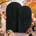 7.2FT & 6FT Elegant Arch Backdrop Cover, Black Draped Arch Covers Stretchy Backdrop for Wedding, Birthday Party, alternate