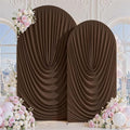 7.2FT & 6FT Elegant Arch Backdrop Cover, Brown Draped Arch Covers Stretchy Backdrop for Wedding, Birthday Party