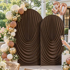 7.2FT & 6FT Elegant Arch Backdrop Cover, Brown Draped Arch Covers Stretchy Backdrop for Wedding, Birthday Party, alternate