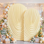 7.2FT & 6FT Elegant Arch Backdrop Cover, Champagne Draped Arch Covers Stretchy Backdrop for Wedding, Birthday