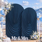 7.2FT & 6FT Elegant Arch Backdrop Cover, Navy Blue Draped Arch Covers Stretchy Backdrop for Wedding, Birthday, alternate view