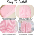 7.2FT & 6FT Elegant Arch Backdrop Cover, Pink Draped Arch Covers Stretchy Backdrop for Wedding, Birthday Party, alternate
