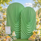 7.2FT & 6FT Elegant Arch Backdrop Cover, Sage Green Draped Arch Covers Stretchy Backdrop for Wedding, Birthday, alternate