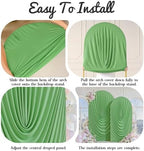 7.2FT & 6FT Elegant Arch Backdrop Cover, Sage Green Draped Arch Covers Stretchy Backdrop for Wedding, Birthday, alternate