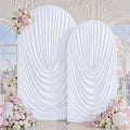 7.2FT & 6FT Elegant Arch Backdrop Cover, White Draped Arch Covers Stretchy Backdrop for Wedding, Birthday Party