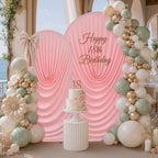 7.2FT & 6FT Pink Arch Cover Set - Stretchy Fitted Arch Backdrop Cover for Round Top Chiara Backdrop Stand for, alternate view