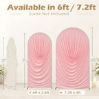 7.2FT & 6FT Pink Arch Cover Set - Stretchy Fitted Arch Backdrop Cover for Round Top Chiara Backdrop Stand for, alternate view