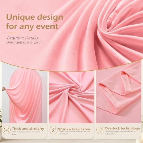 7.2FT & 6FT Pink Arch Cover Set - Stretchy Fitted Arch Backdrop Cover for Round Top Chiara Backdrop Stand for, alternate view