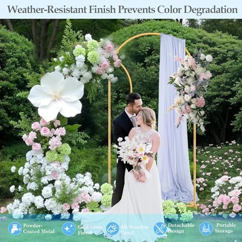 7.2FT 6FT Wedding Arch Backdrop Stand with Base Set of 2, alternate view 5