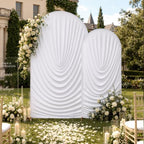 7.2FT & 6FT White Arch Cover Set - Stretchy Fitted Arch Backdrop Cover for Round Top Chiara Backdrop Stand for