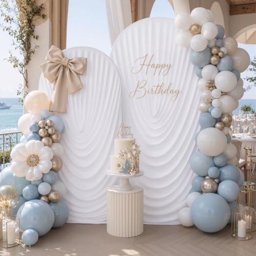 7.2FT & 6FT White Arch Cover Set - Stretchy Fitted Arch Backdrop Cover for Round Top Chiara Backdrop Stand for, alternate