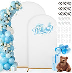 7.2FT, 6FT White Spandex Arch Backdrop Stand Covers Set of 2
