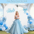7.2FT, 6FT White Spandex Arch Backdrop Stand Covers Set of 2, alternate view 3