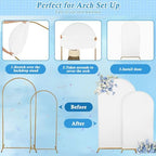 7.2FT, 6FT White Spandex Arch Backdrop Stand Covers Set of 2, alternate view 6