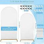 7.2FT, 6FT White Spandex Arch Backdrop Stand Covers Set of 2, alternate view 7