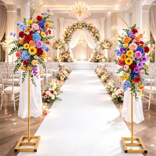 7.2ft and 5.9ft Half Balloon Arch Stand Kit with Heavy Duty Base, Comes with 8 Water Filling Bags - Metal Frame, alternate