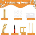 7.2ft and 5.9ft Half Balloon Arch Stand Kit with Heavy Duty Base, Comes with 8 Water Filling Bags - Metal Frame, alternate