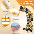 7.2ft and 5.9ft Half Balloon Arch Stand Kit with Heavy Duty Base, Comes with 8 Water Filling Bags - Metal Frame, alternate