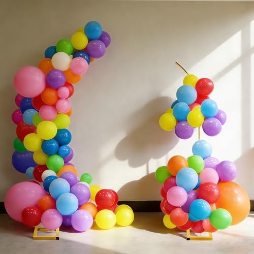 7.2ft and 5.9ft Half Balloon Arch Stand Kit with Heavy Duty Base, Comes with 8 Water Filling Bags - Metal Frame, alternate