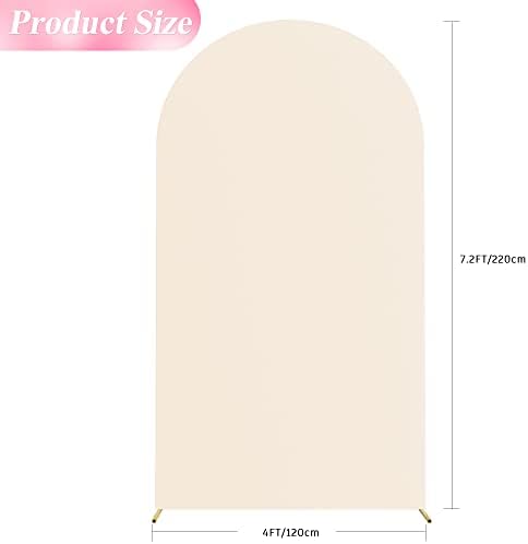 7.2FT Arch Backdrop Cover Beige Arch Covers Stretchy Backdrop, alternate view 3