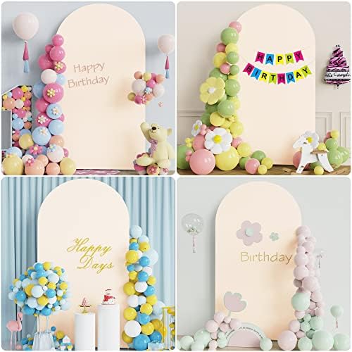 7.2FT Arch Backdrop Cover Beige Arch Covers Stretchy Backdrop, alternate view 5