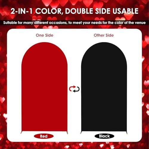7.2FT Arch Backdrop Cover Black and Red One Piece Double Color in 7.2 FT in Black and Red, alternate view 2