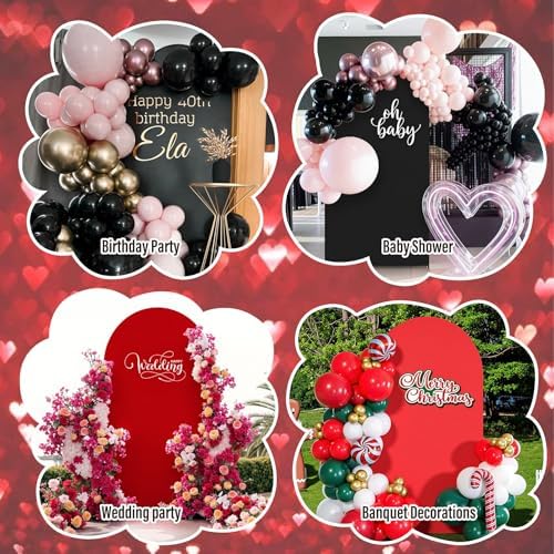 7.2FT Arch Backdrop Cover Black and Red One Piece Double Color in 7.2 FT in Black and Red, alternate view 3
