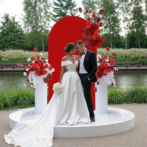 7.2FT Arch Backdrop Cover Black and Red One Piece Double Color in 7.2 FT in Black and Red, alternate view 5