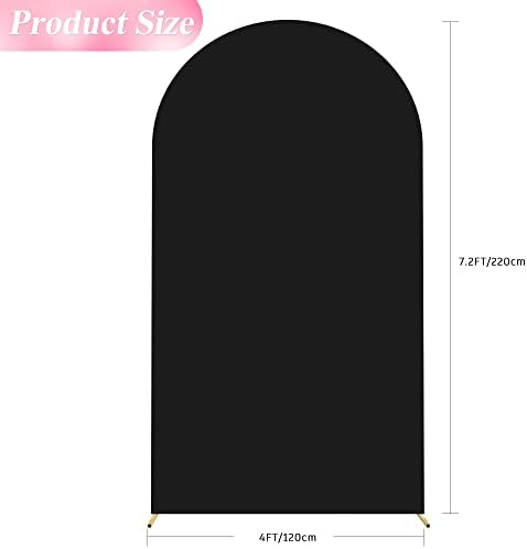 7.2FT Arch Backdrop Cover Black Arch Covers Stretchy Backdrop, alternate view 3