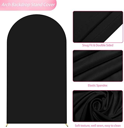 7.2FT Arch Backdrop Cover Black Arch Covers Stretchy Backdrop, alternate view 4