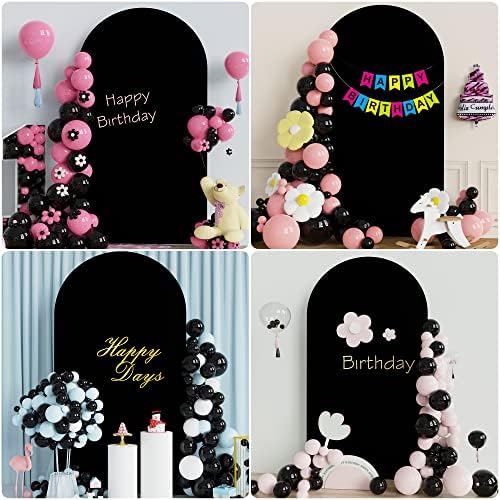 7.2FT Arch Backdrop Cover Black Arch Covers Stretchy Backdrop, alternate view 5