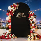7.2FT Arch Backdrop Cover, Double-Color Red & Black Wedding Arch Covers, Spandex Fitted Arch Backdrop Stand, alternate view 4