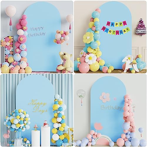 7.2FT Arch Backdrop Cover Dusty Blue Arch Covers Stretchy Backdrop, alternate view 5