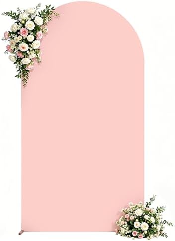 7.2FT Arch Backdrop Cover, Dusty Pink Arch Covers for Wedding, Double-Sided Arch Covers Stretchy Backdrop for