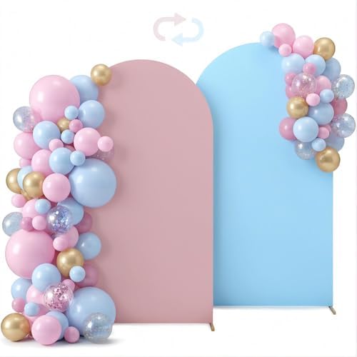 7.2FT Arch Backdrop Cover Dusty Pink Baby Blue One Piece Double Color in 7.2 FT in Dusty Pink and Baby Blue