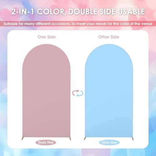 7.2FT Arch Backdrop Cover Dusty Pink Baby Blue One Piece Double Color in 7.2 FT in Dusty Pink and Baby Blue, alternate view 2