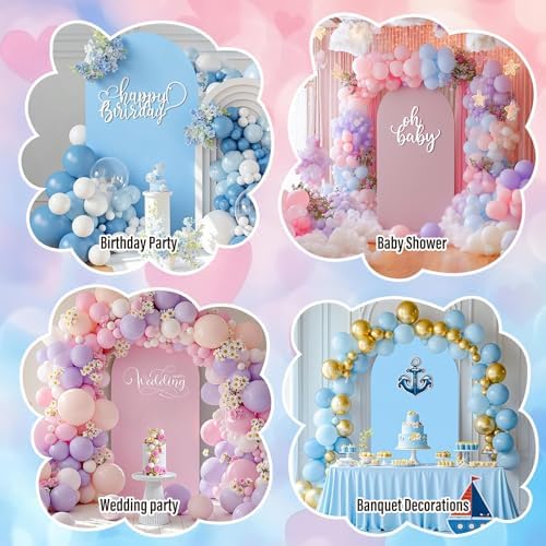 7.2FT Arch Backdrop Cover Dusty Pink Baby Blue One Piece Double Color in 7.2 FT in Dusty Pink and Baby Blue, alternate view 3