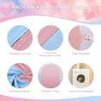 7.2FT Arch Backdrop Cover Dusty Pink Baby Blue One Piece Double Color in 7.2 FT in Dusty Pink and Baby Blue, alternate view 7