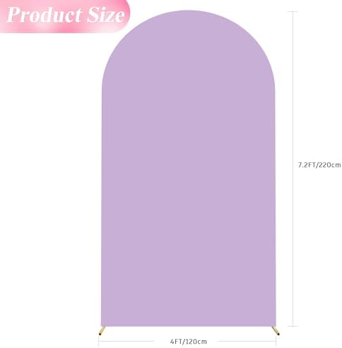 7.2FT Arch Backdrop Cover Lavender Arch Covers Stretchy Backdrop, alternate view 2