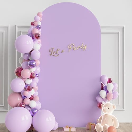 7.2FT Arch Backdrop Cover Lavender Arch Covers Stretchy Backdrop, alternate view 3