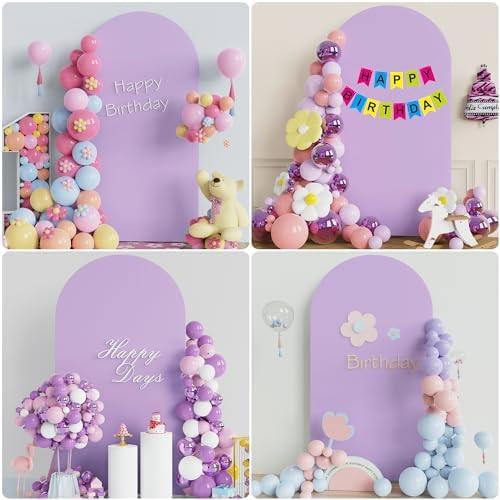 7.2FT Arch Backdrop Cover Lavender Arch Covers Stretchy Backdrop, alternate view 5