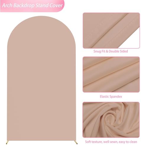 7.2FT Arch Backdrop Cover Nude Arch Covers Stretchy Backdrop, alternate view 4