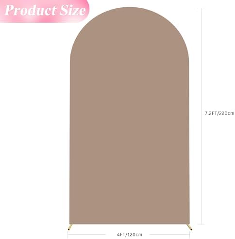 7.2FT Arch Backdrop Cover Nude Brown Arch Covers Stretchy Backdrop, alternate view 2