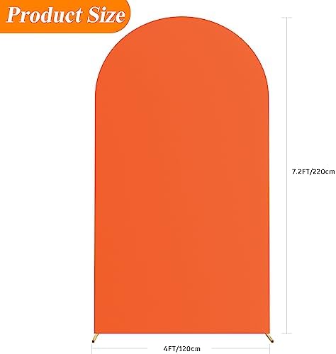 7.2FT Arch Backdrop Cover OrangeRed Arch Covers Stretchy Backdrop, alternate view 3