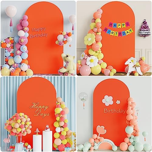 7.2FT Arch Backdrop Cover OrangeRed Arch Covers Stretchy Backdrop, alternate view 5